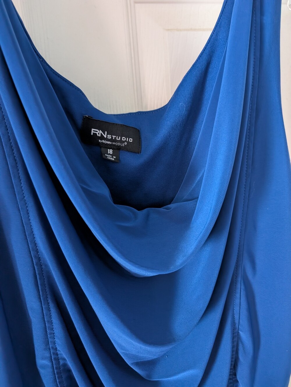 18 RN Studio - Royal Blue Draped Tank Dress - Picture 3 of 3